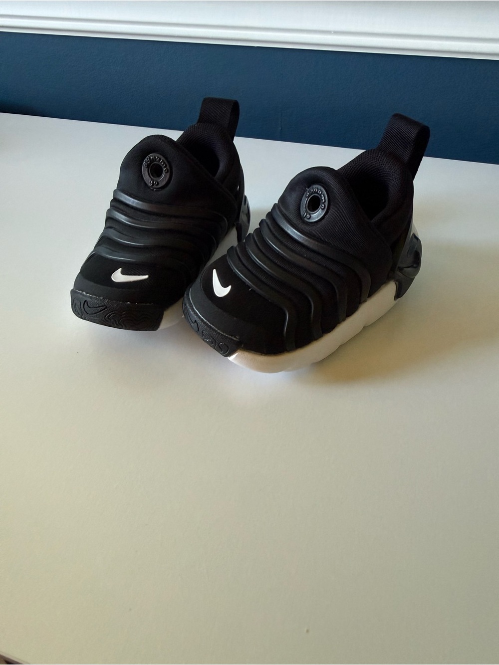 Nike Kids Black and White Slip-On Trainers